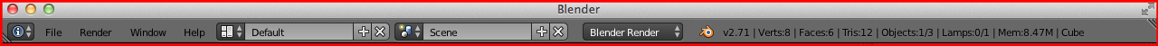 Présentation du menu Info sur Blender