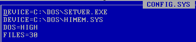 Exemple de fichier config.sys
