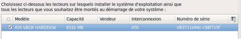 Configuration du HDD