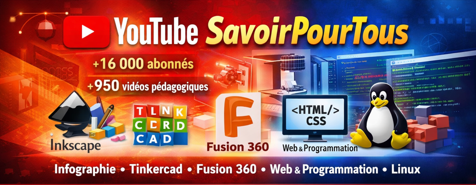 Bannière de la chaîne YouTube SavoirPourTous